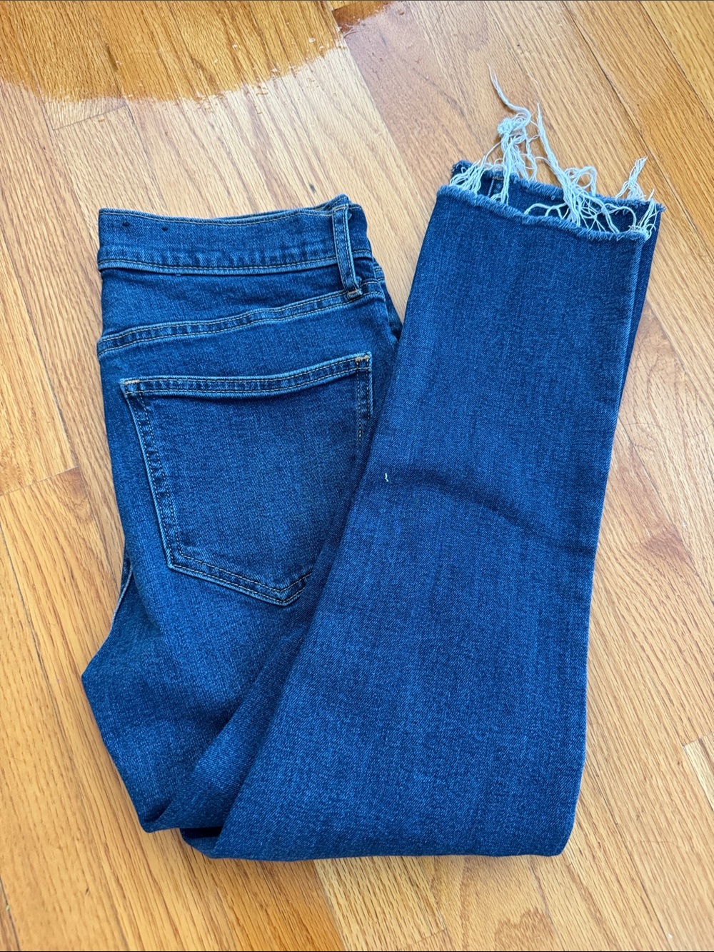 GAP Dark Blue Frayed Ankle Jeans